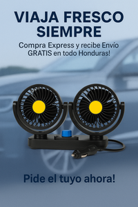 Ventilador Doble para Vehículo – Portátil, Potente y Silencioso