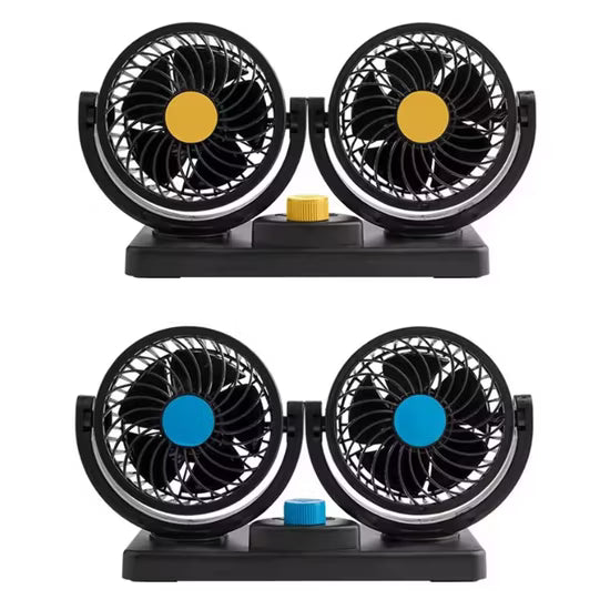 Ventilador Doble para Vehículo – Portátil, Potente y Silencioso